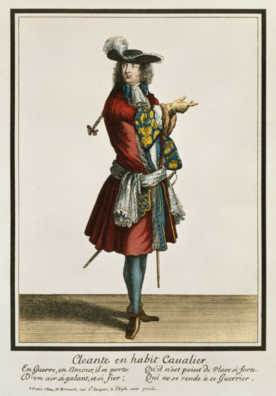 Cleante Dressed as a Cavalier, fashion plate by Nicolas Bonnart